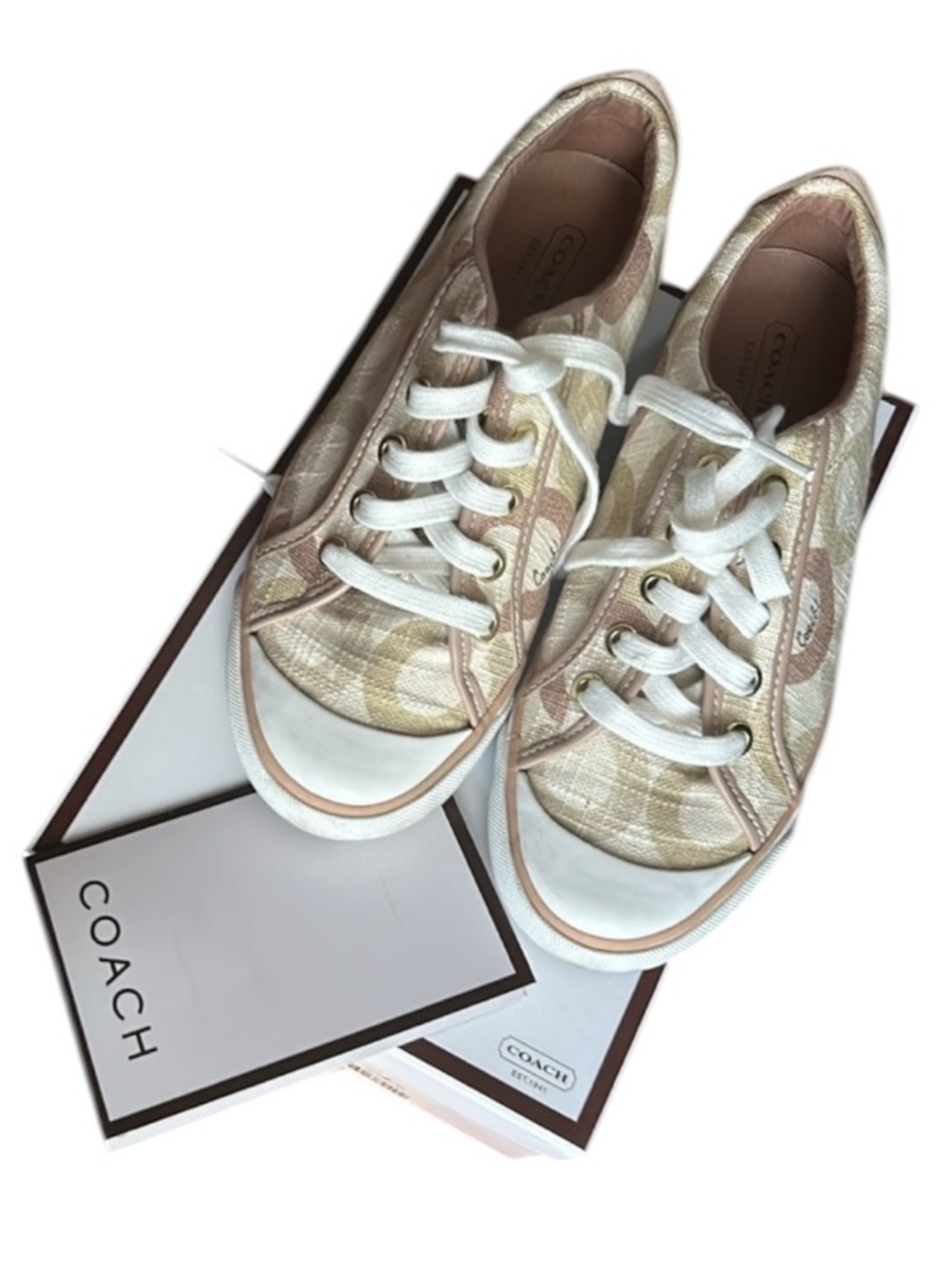 COACH Signature Logo Barrett Lace Up Sneakers